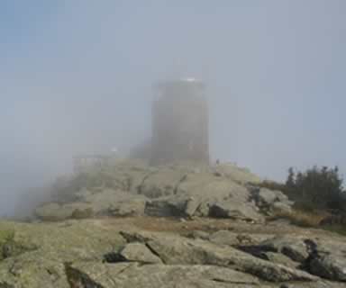 Whiteface Mtn. shrouded in fog.