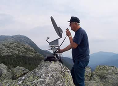 Henry/KT1J, makes a 10 GHz contact from high on Mt Mansfield.